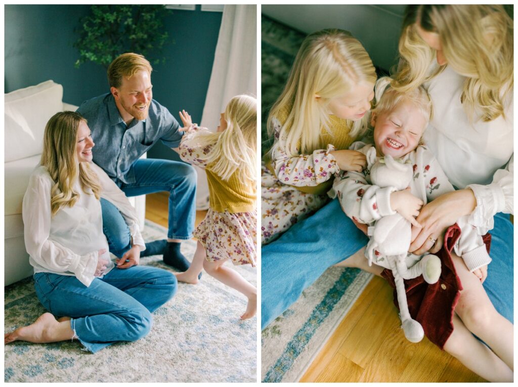 Columbus At-Home Maternity Session With Sisters